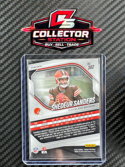 2025 Panini Prizm #302 Shedeur Sanders Neon Green Pulsar