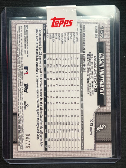 2026 Topps Flagship Auto 75th Anniversary Parallel  Colson Montgomery RC /75 #157