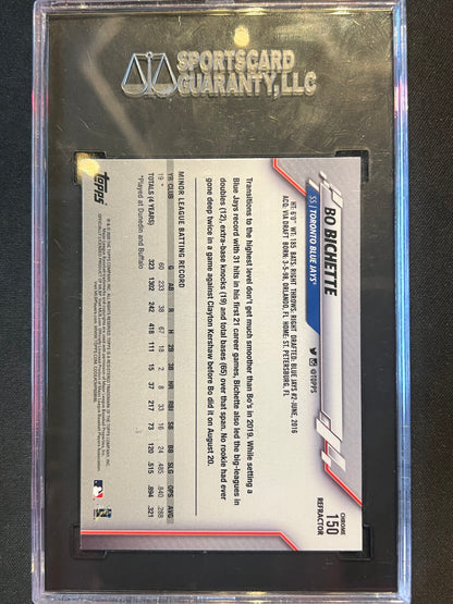 2020 Topps Chrome Bo Bichette Pink Refractor Rookie RC #150 Blue Jays SGC 9