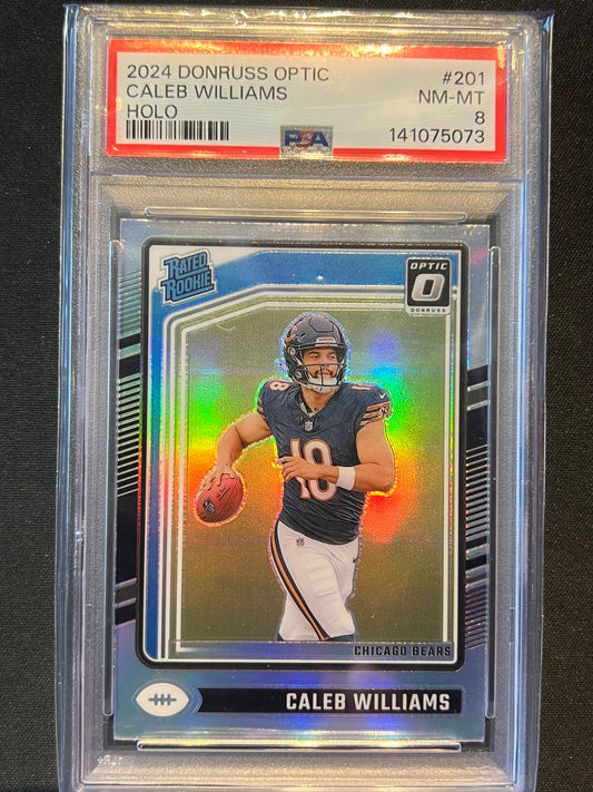 2024 Panini Donruss Optic - Rated Rookie Caleb Williams #201 Holo Prizm (RC) PSA 8