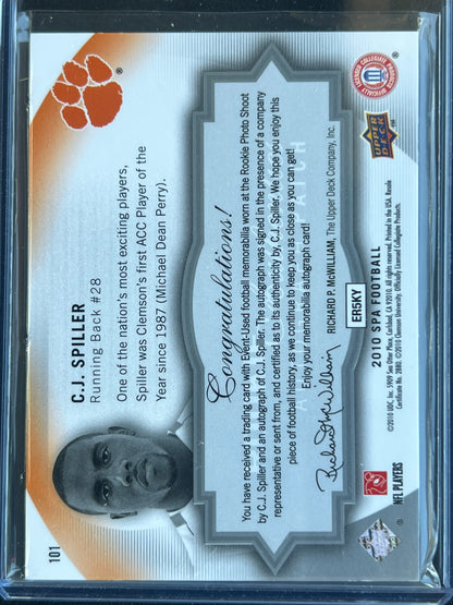 2010 SP Authentic C.J Spiller Rookie Authentics Autograph Patch Auto /299 #101 RPA RC