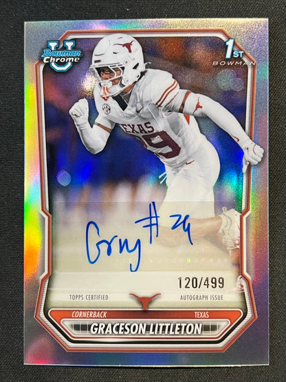 2026 Bowman Chrome Graceson Littleton 1st  Auto /499 #BCPA-GLI Texas Longhorns