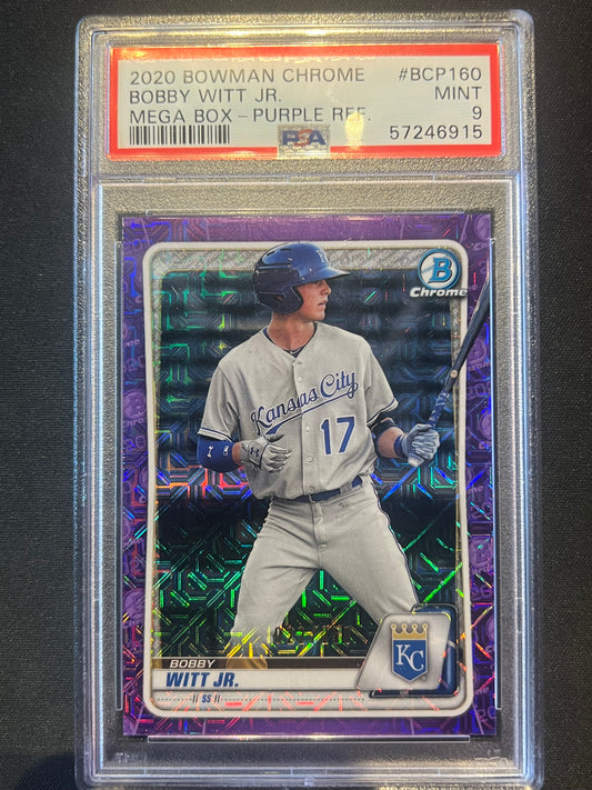 2020 Bowman Chrome Bobby Witt Jr. #BCP-160 Purple Shimmer Refractor /250 PSA 9