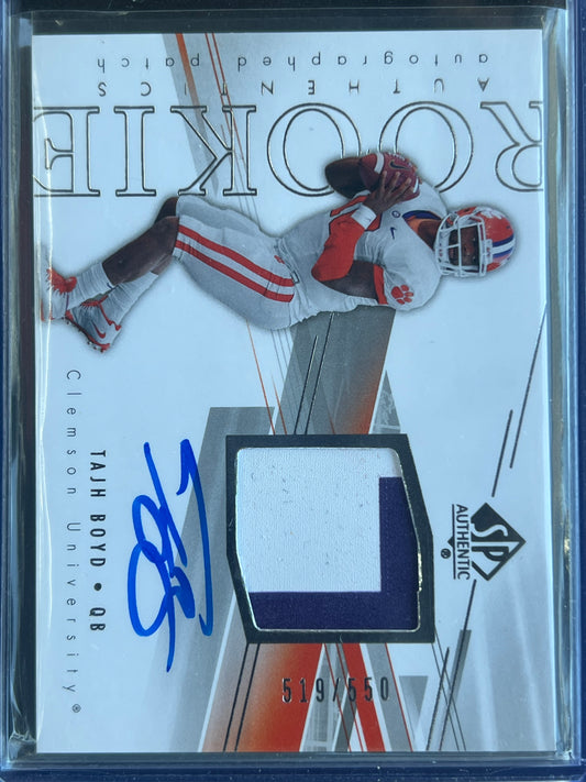 2014 SP Authentic - Rookie Authentics Autographed Patch Tajh Boyd #201 /550 (AU,MEM,RC)