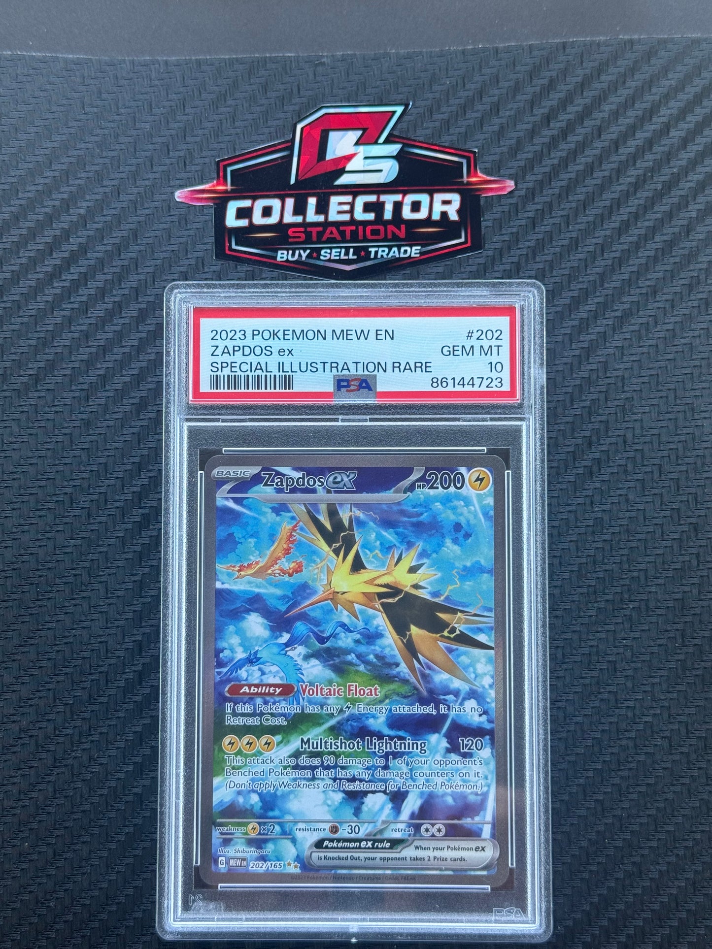 Zapdos ex - 202/165 - SV: Scarlet & Violet 151 (MEW) PSA 10