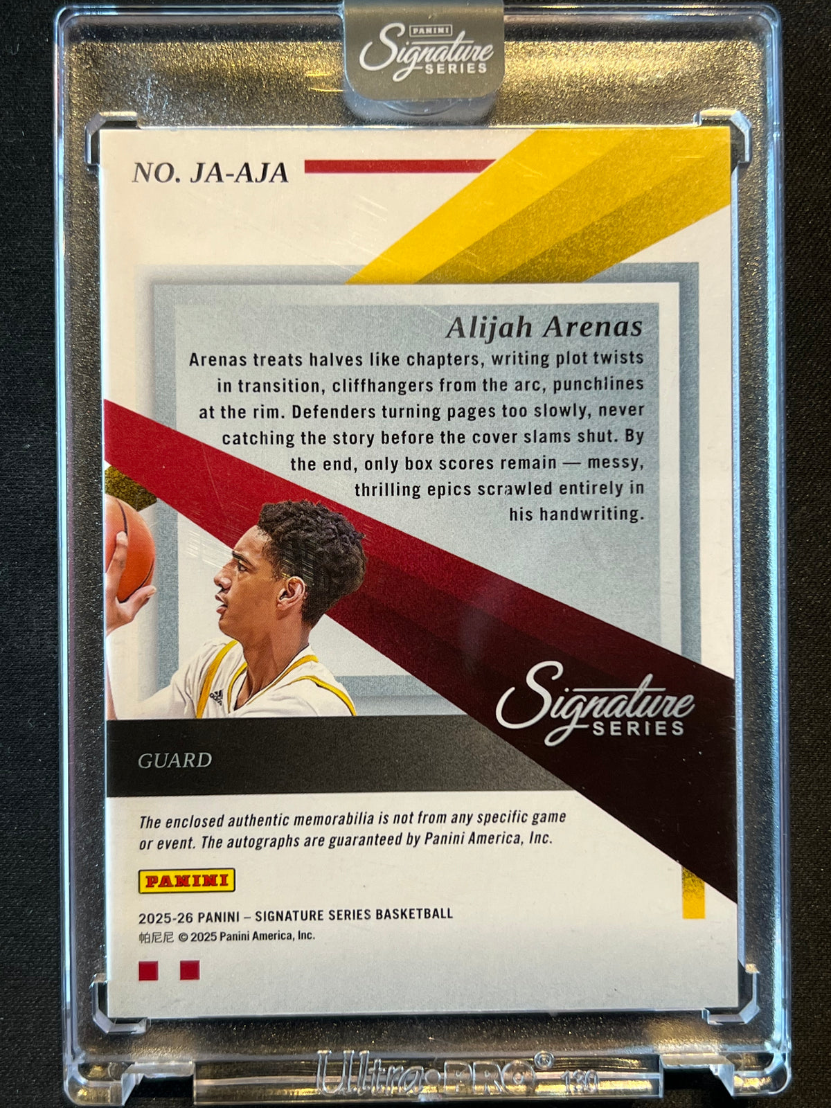 2025-26 Panini Signature Series Alijah Arenas #JA-AJA Relic /49 USC