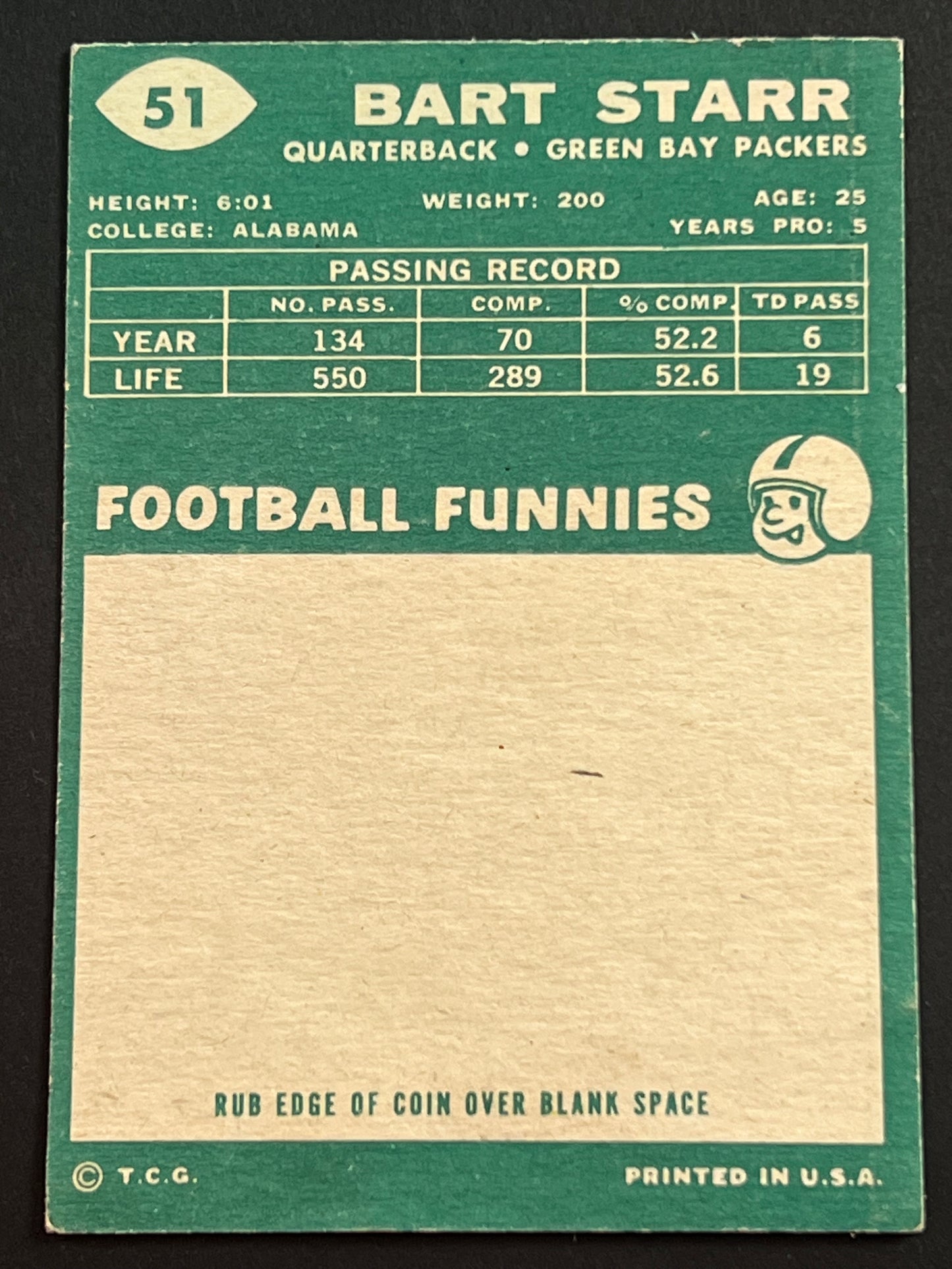 1960 Topps - Bart Starr #51