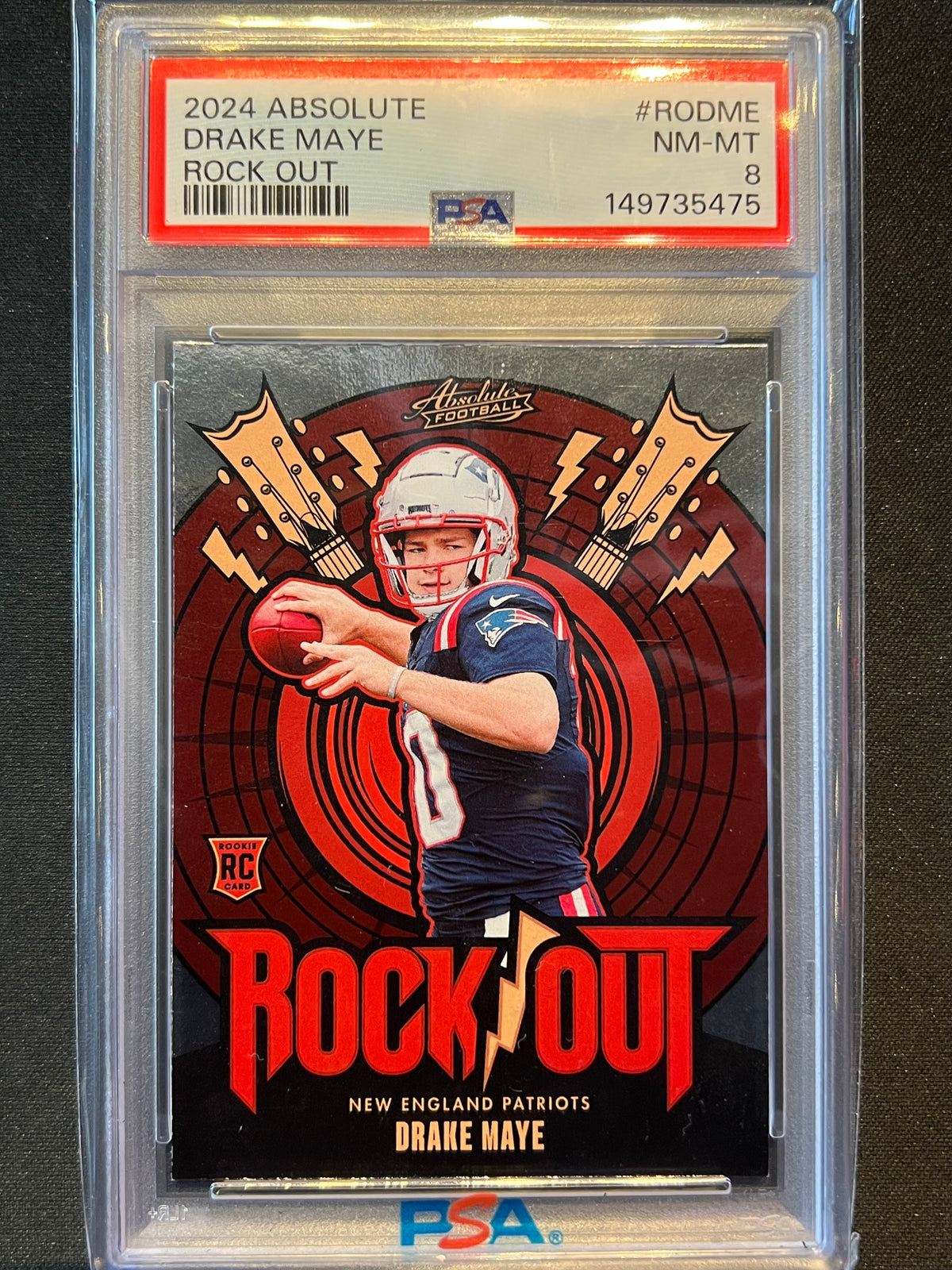 2024 Panini Absolute Rock Out #RODME Drake Maye PSA 8