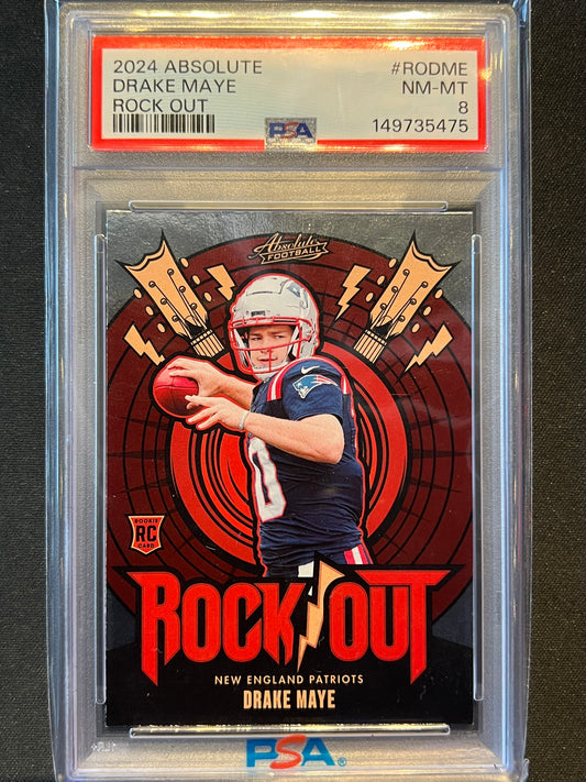 2024 Panini Absolute Rock Out #RODME Drake Maye PSA 8