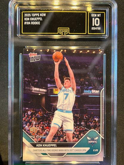 2025 Topps Now Kon Knueppel RC Rookie #184 GMA Gem 10 All-time Rookie
