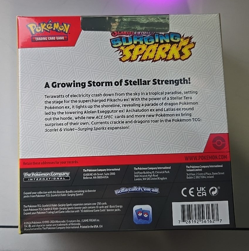 Pokemon TCG Surging Sparks Booster Bundle - 6 Packs Sealed