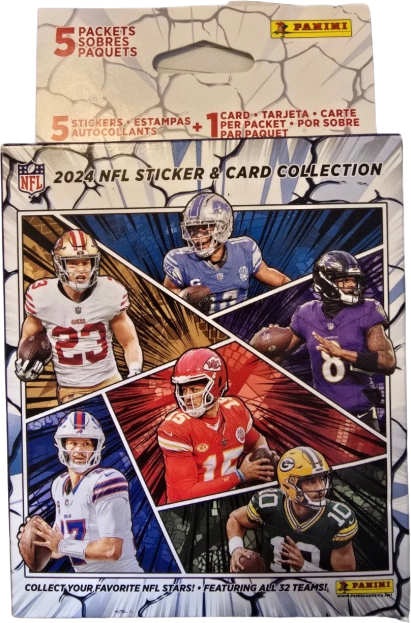 2024 Panini NFL Sticker and Card Collection Hanger Box 5 Packets