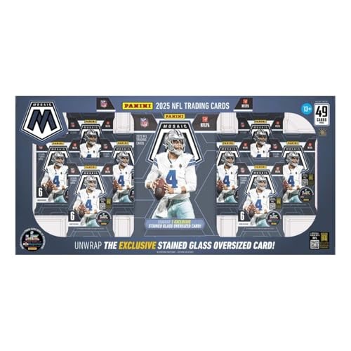 2025 Panini Mosaic Football Trading Card Costco Box, 9 Packs