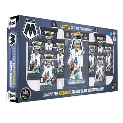 2025 Panini Mosaic Football Trading Card Costco Box, 9 Packs