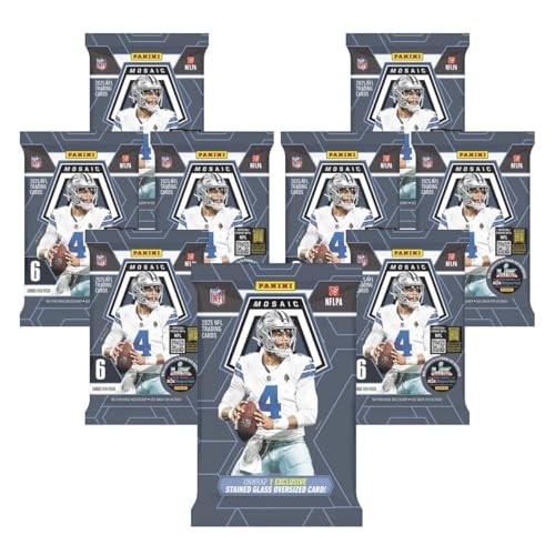 2025 Panini Mosaic Football Trading Card Costco Box, 9 Packs