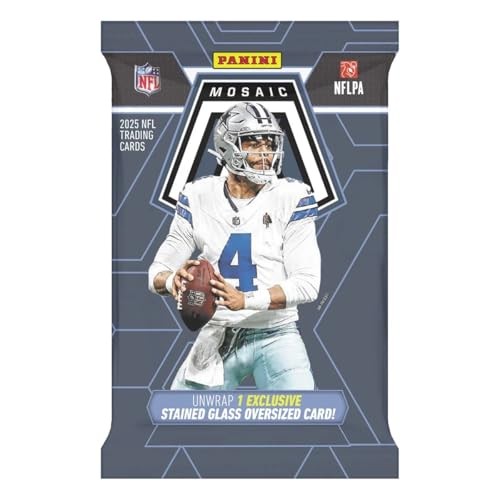 2025 Panini Mosaic Football Trading Card Costco Box, 9 Packs
