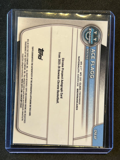 2025-26 Topps Bowman Chrome U Prospect #CPA-AF Ace Flagg 1st Auto Maine