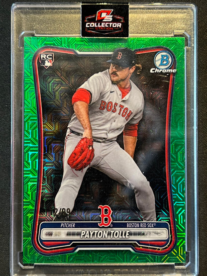2026 Bowman Mega Box Payton Tolle Chrome RC Green Mojo Refractor #/99 Red Sox