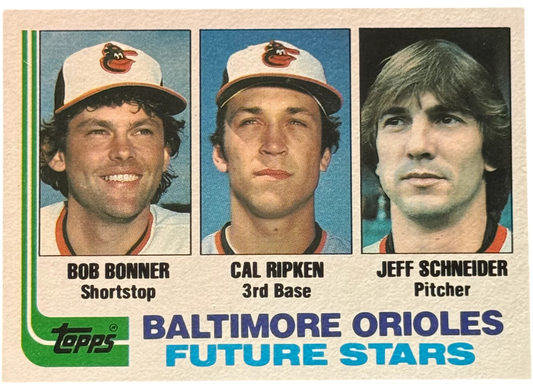 1982 Topps Future Stars Cal Ripken, Jeff Schneider, Bobby Bonner #21 RC — normalized