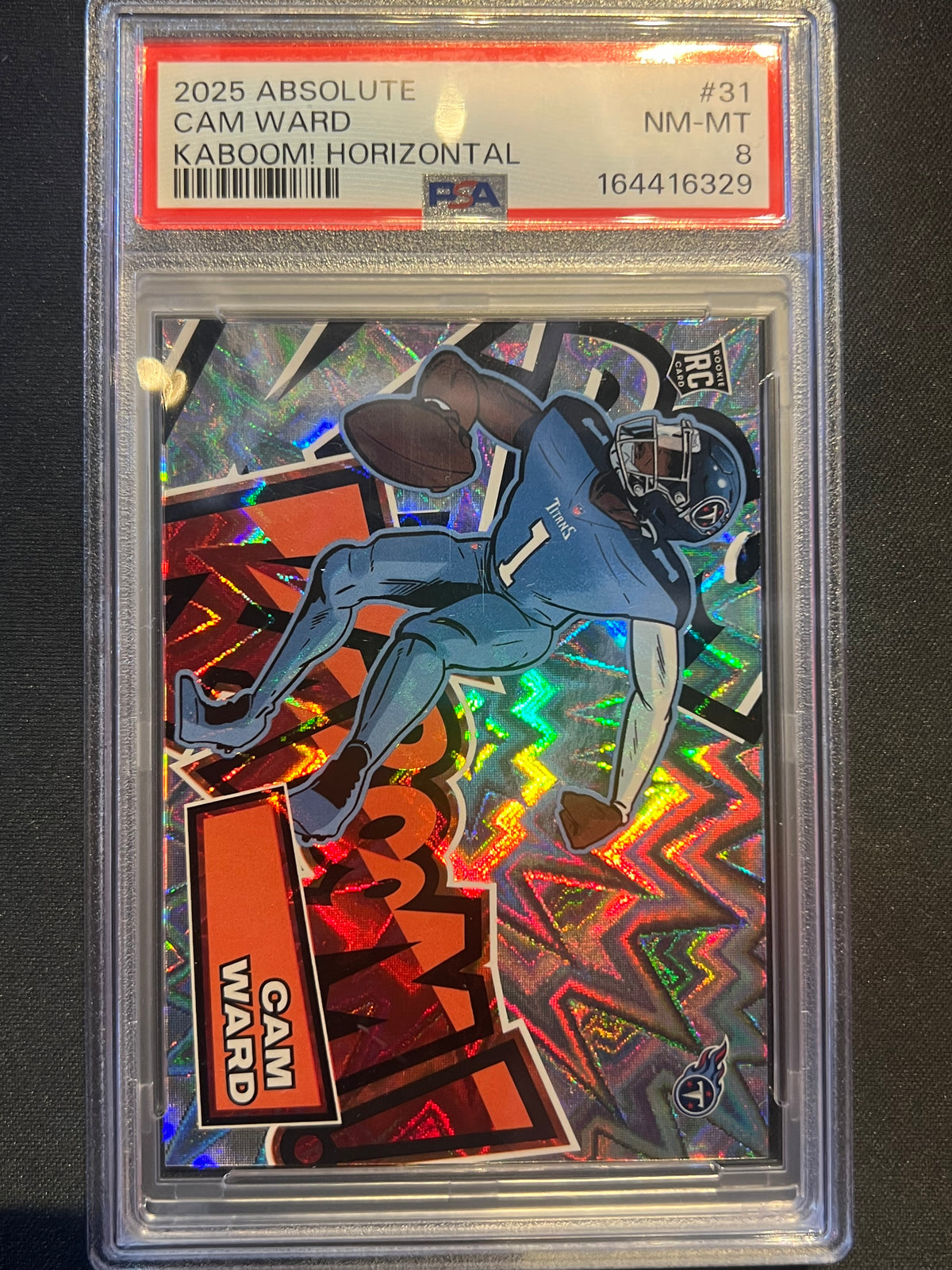 2025 Absolute Cam Ward #31 KABOOM! Horizontal Rookie Card PSA 8 NM-MINT