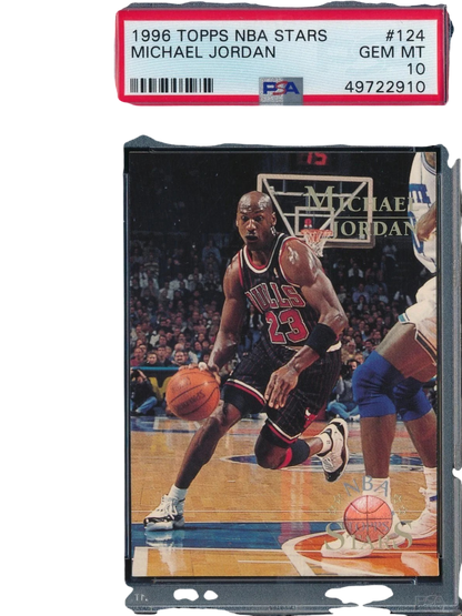 Topps 1996 NBA Stars Michael Jordan #124 Chicago Bulls PSA 10 Gem Mint — normalized