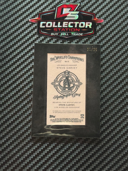 2024 Topps Allen & Ginter Steve Garvey Mini Auto Black Frame /25 #MA-SG (Blue Ink)