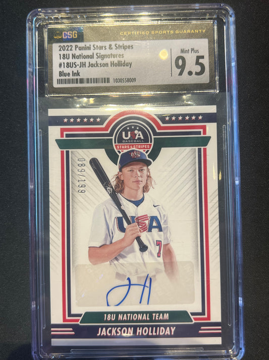 2022 Panini Stars and Stripes 18U Jackson Holiday Blue Auto 89/199