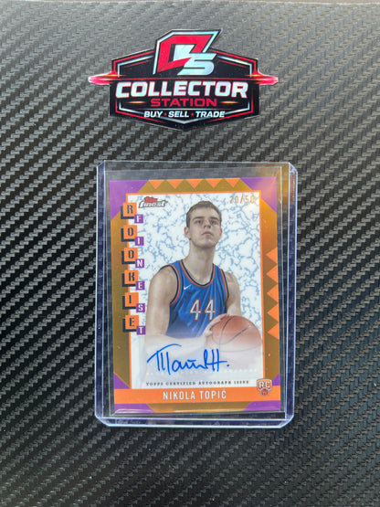 2024-2025 Topps Finest Nikola Topic Gold Auto /50