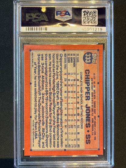 1991 Topps -Signed Chipper Jones #333 (RC) PSA Authentic