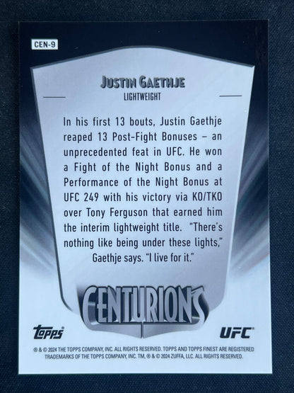 2024 Topps Finest UFC - Centurions Justin Gaethje #CEN-9 SSP