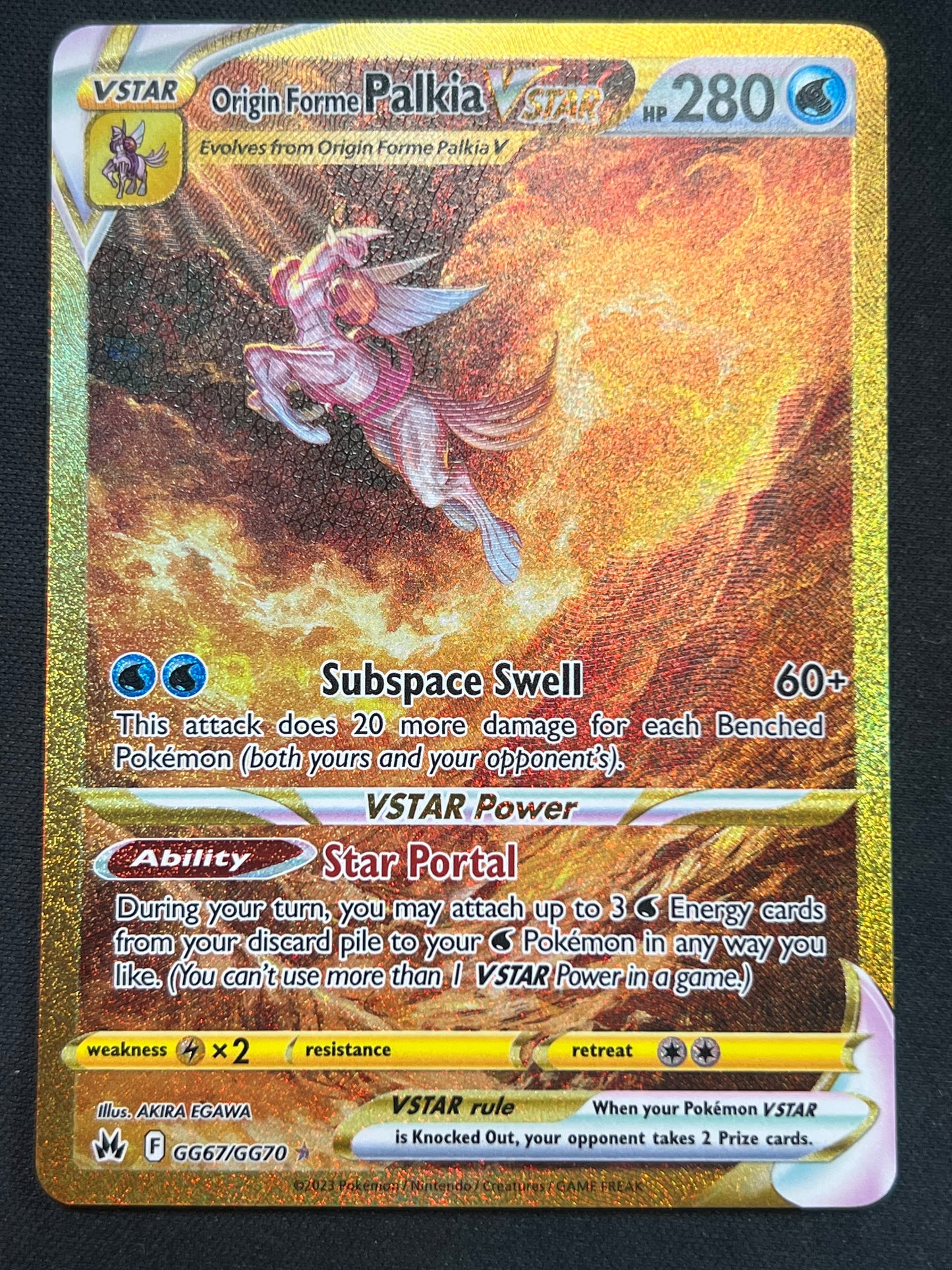 Origin Forme Palkia VSTAR (Secret) - SWSH: Crown Zenith: Galarian Gallery (CRZ:GG) NM Pokemon