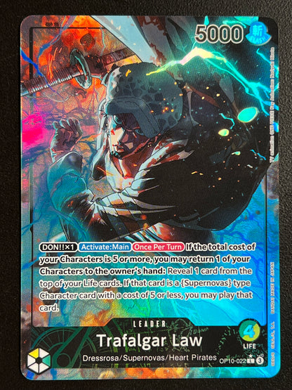 Bandai One Piece Card Game Trafalgar Law Leader OP10-022 Alt Art Holo EN