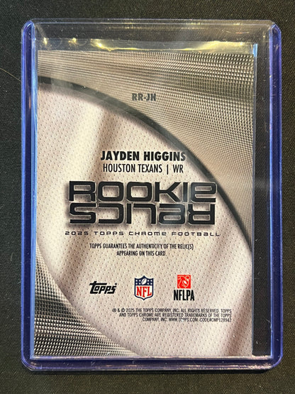 2025 Topps Chrome Jayden Higgins Gold Rookie Relics RC Jersey /50 #RR-JH Texans