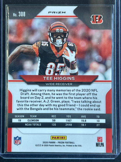 2020 Panini Prizm #308 Tee Higgins Prizm Purple Power #/49
