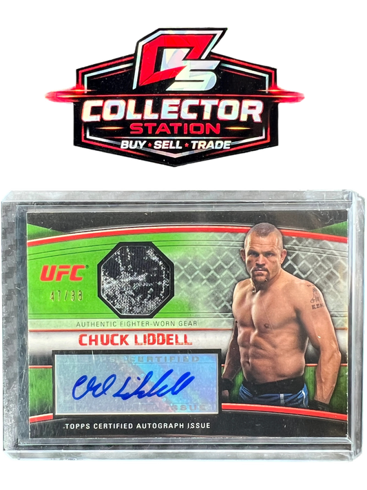 2010 Topps UFC Knockout Autographed Fighter Gear Relics Chuck Liddell Green /88 #AFG-CLI — normalized