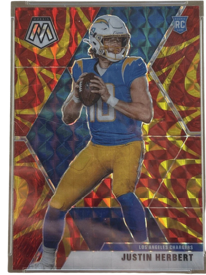 Panini 2020 Mosaic Reactive Gold Justin Herbert #204 RC PSA 10 — normalized