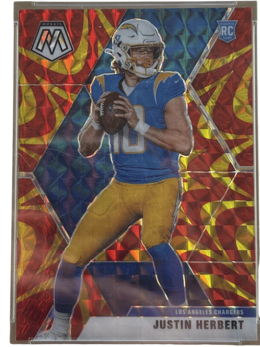 Panini 2020 Mosaic Reactive Gold Justin Herbert #204 RC PSA 10 — normalized