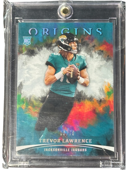 2021 Panini Origins Trevor Lawrence Silver 16/79 Jersey Match Rookie #101 — normalized