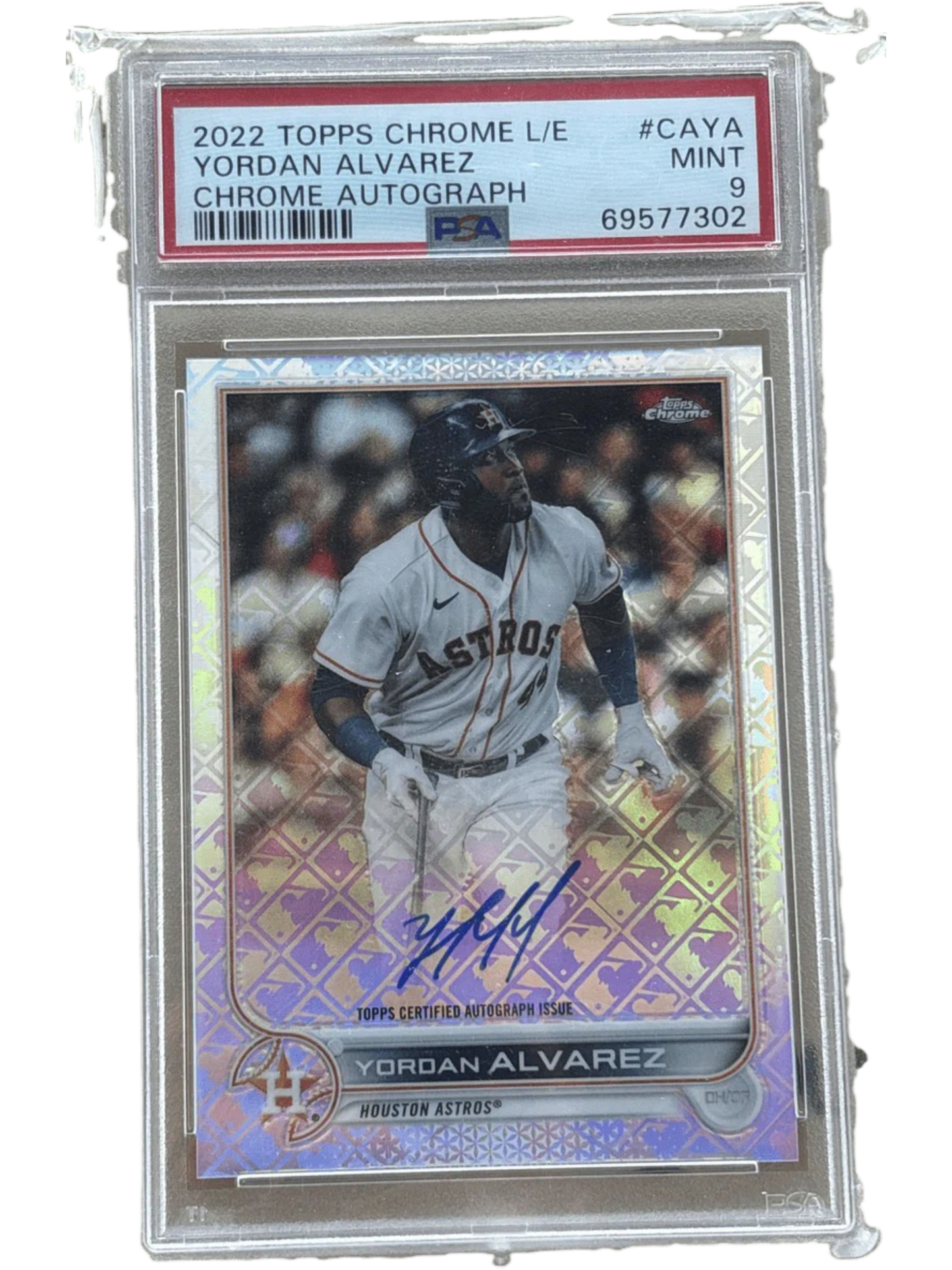 Topps 2022 Chrome Logofractor Yordan Alvarez Auto #CAYA PSA 9