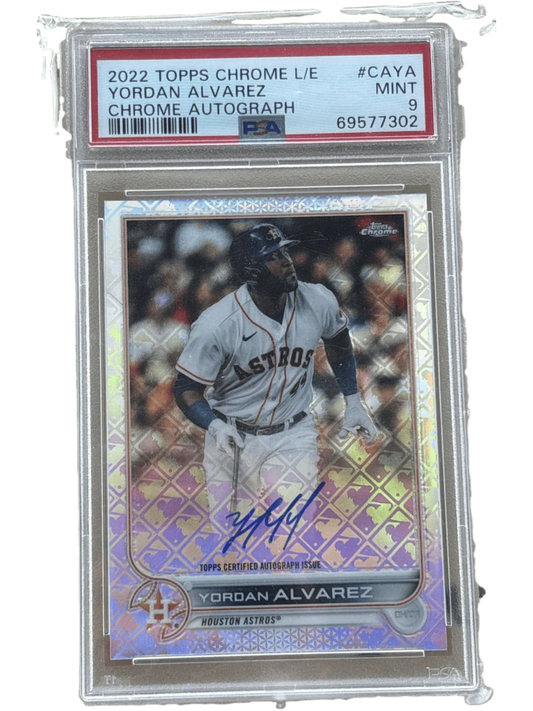 Topps 2022 Chrome Logofractor Yordan Alvarez Auto #CAYA PSA 9
