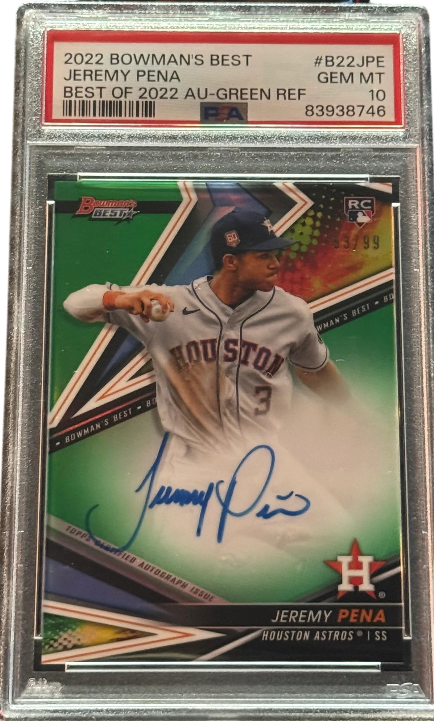 2022 Bowman’s Best - Best of 2022 Autographs Jeremy Pena #B22-JPE — normalized