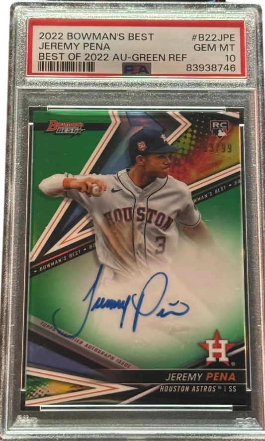 2022 Bowman’s Best - Best of 2022 Autographs Jeremy Pena #B22-JPE — normalized
