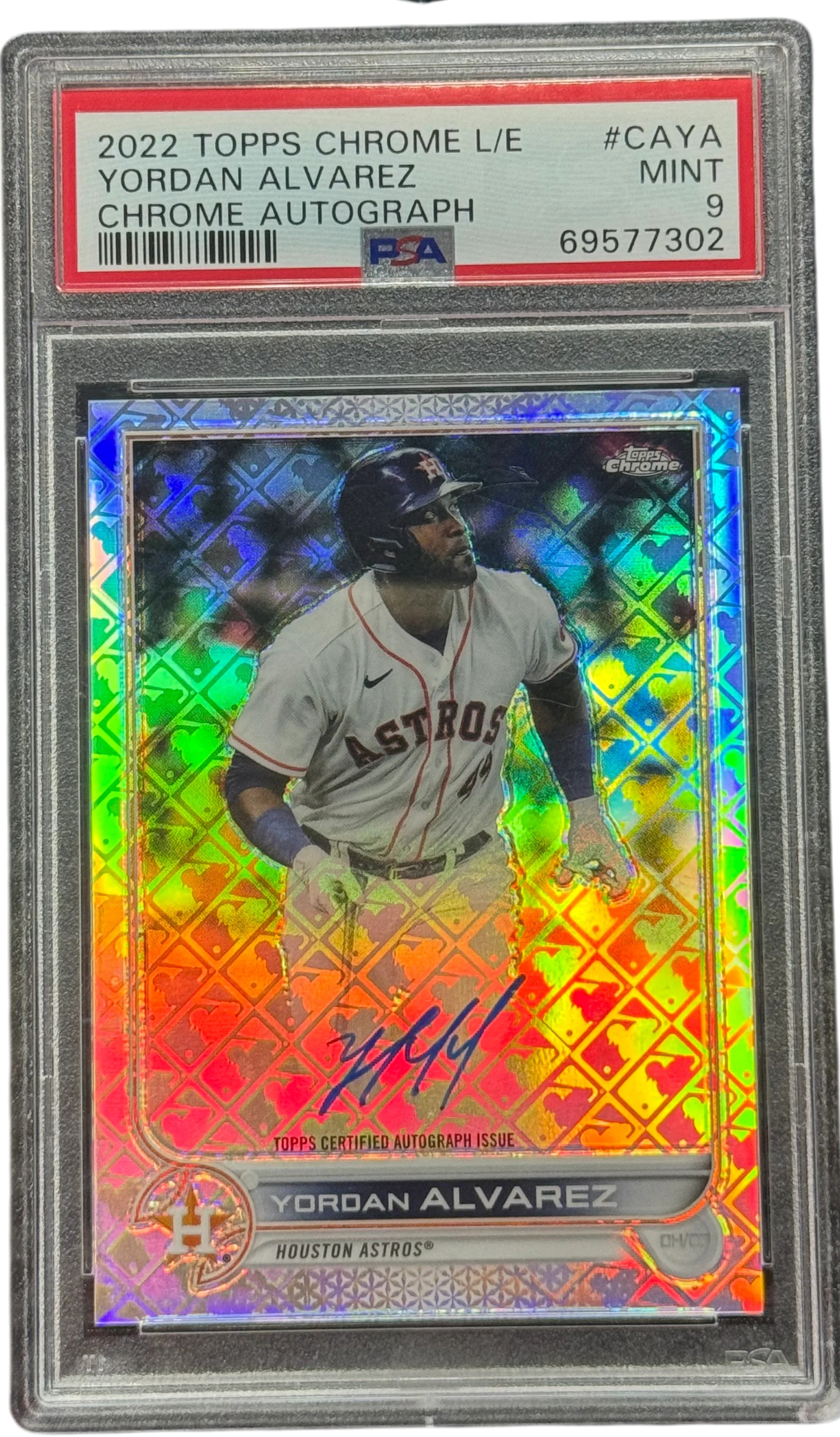 2022 Topps Chrome Logofractor Edition Yordan Alvarez Chrome Autographs #CA-YA PSA 9 — normalized