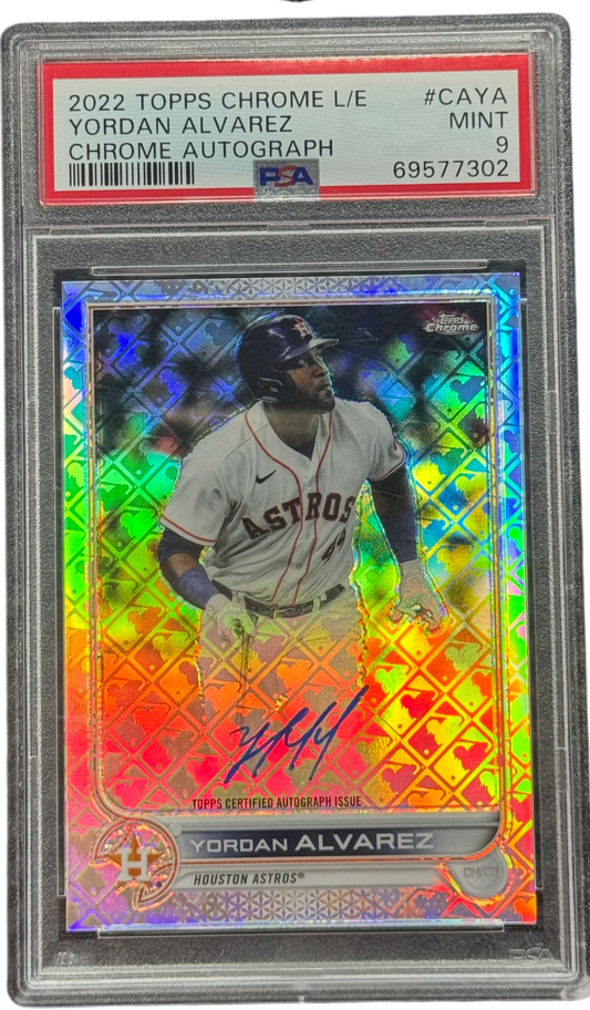 2022 Topps Chrome Logofractor Edition Yordan Alvarez Chrome Autographs #CA-YA PSA 9 — normalized