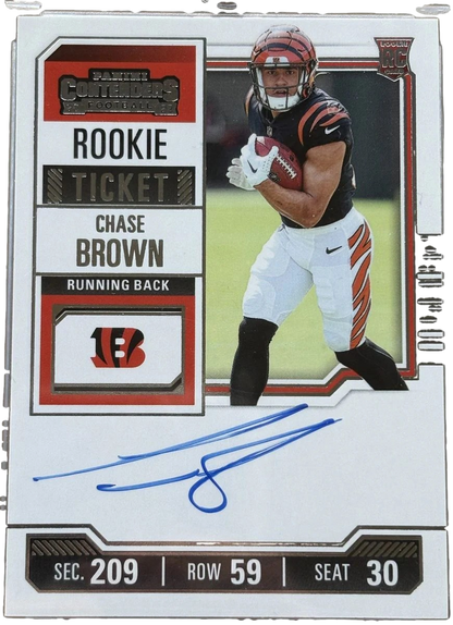 Panini 2023 Contenders Chase Brown #105 Rookie Ticket Autograph — normalized