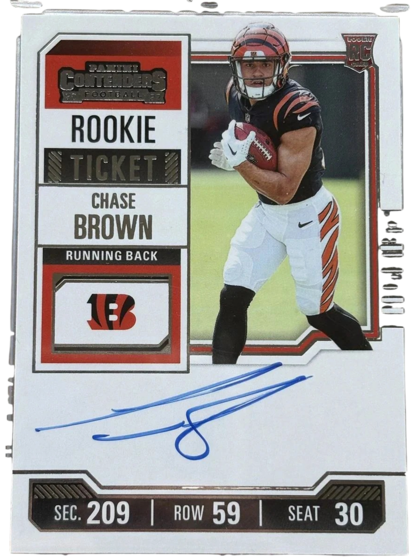 Panini 2023 Contenders Chase Brown #105 Rookie Ticket Autograph — normalized