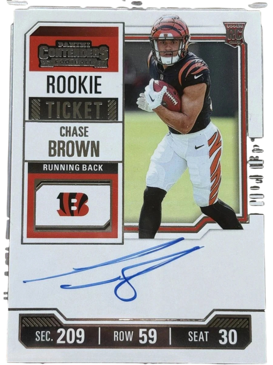 Panini 2023 Contenders Chase Brown #105 Rookie Ticket Autograph — normalized