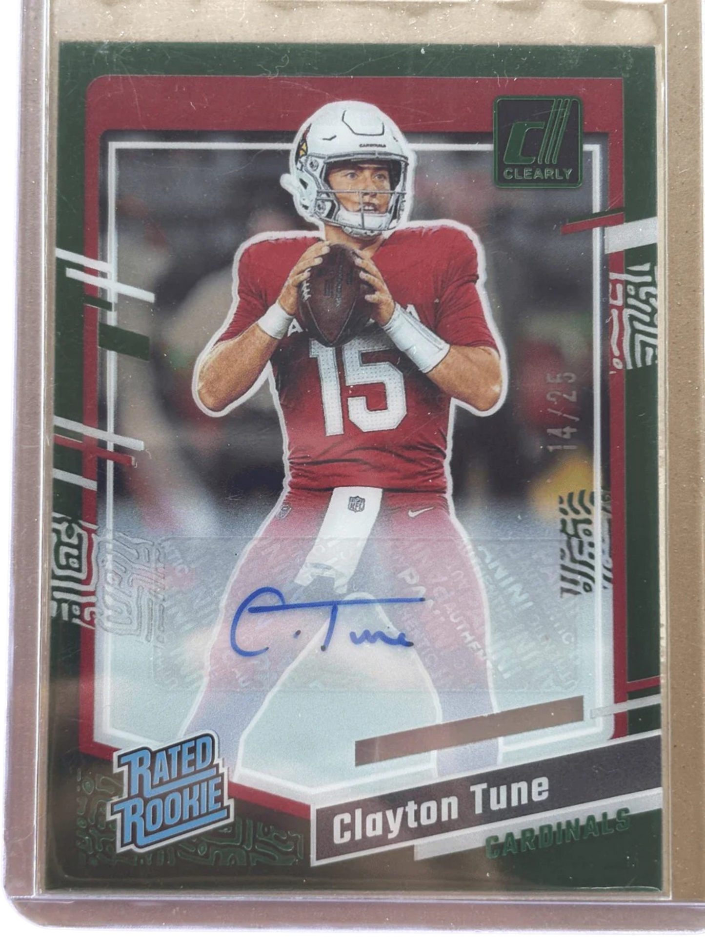 Panini 2023 Donruss Clearly Green Autos /25 Clayton Tune #56 RC — normalized