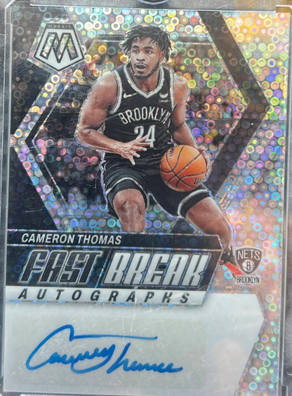 2023-24 Panini Mosaic  Autographs Fast Break Cameron Thomas #FB-CAM — normalized