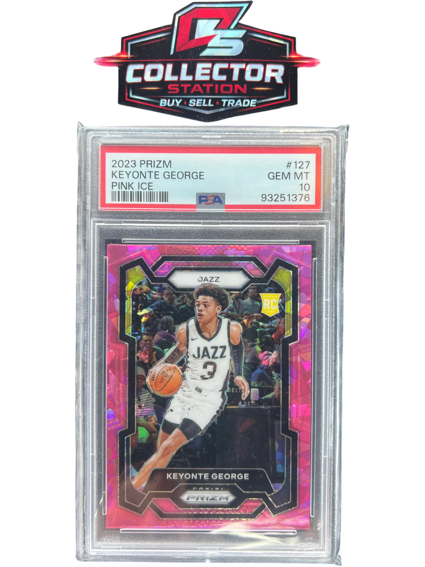 2023-24 Panini Prizm Pink Ice Keyonte George Rookie PSA 10 #127 — normalized